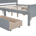 Queen Size Wood Platform Bed With 4 Drawers And Streamlined Headboard & Footboard, Gray Queen Gray Solid Wood Mdf