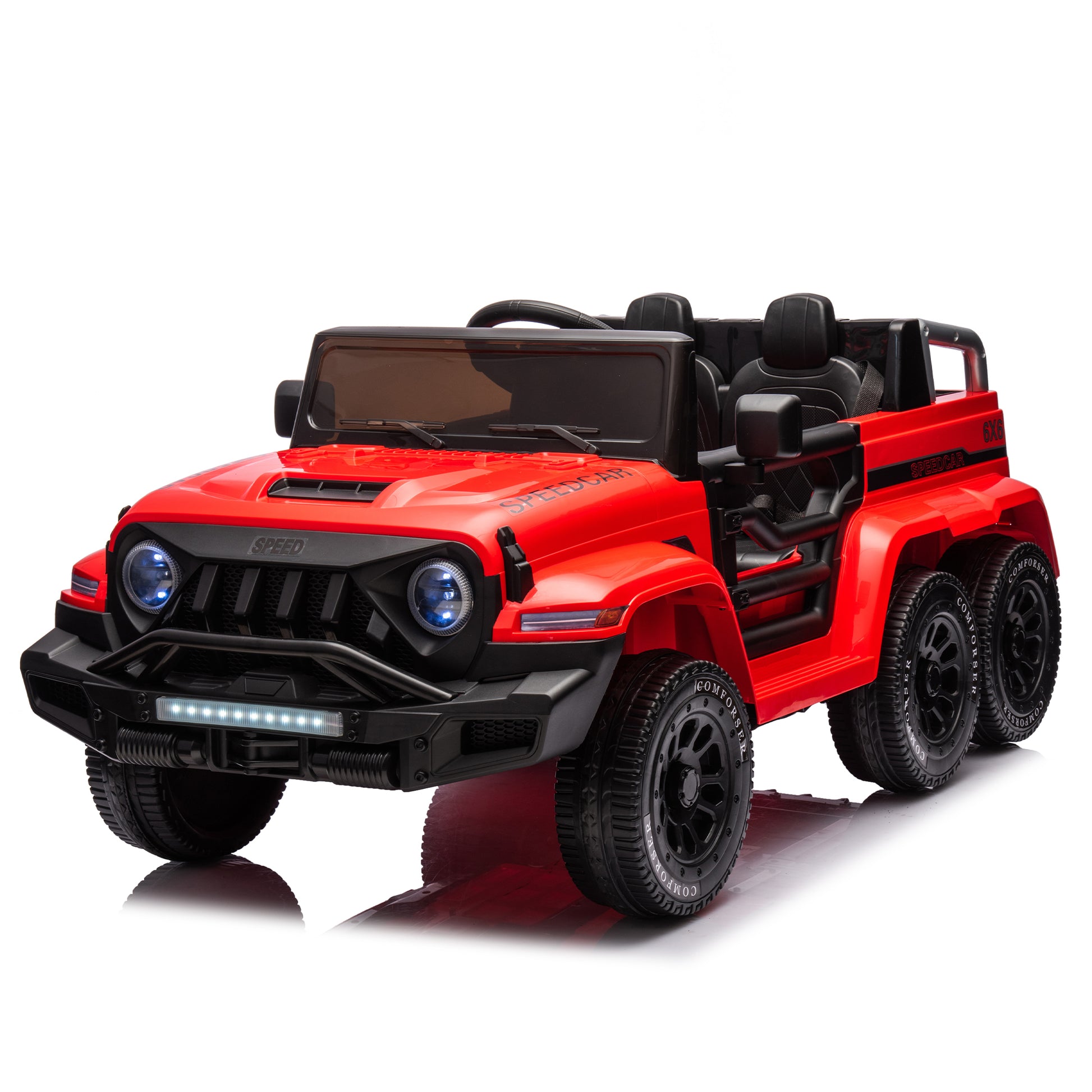 24V Ride On Car For Kids Battery Powered Ride On 4Wd Toys With Remote Control,Parents Can Assist In Driving,Music And Lights,Five Point Safety Belt,Rocking Chair Mode For Back And Forth Swinging Red Polyethylene