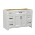 Solid Wood 48 Inch Bathroom Vanity Without Top Sink, Modern Bathroom Vanity Base Only, Birch Solid Wood And Plywood Cabinet, Bathroom Storage Cabinet With Double Door Cabinet And 6 Drawers, White 4 White 4 5 48 In & Above 32 To 35 In Soft Close Doors