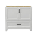 36 Inch Solid Wood Bathroom Vanity Without Top Sink, Modern Bathroom Vanity Base Only, Birch Solid Wood And Plywood Cabinet, Bathroom Storage Cabinet With Double Door Cabinet And 1 Drawer, White 1 White 2 2 36 To 47 In 32 To 35 In Soft Close Doors