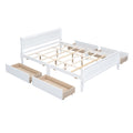 Queen Size Wood Platform Bed With 4 Drawers And Streamlined Headboard & Footboard, White Queen White Solid Wood Mdf