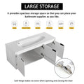 48 Inch Wall Mounted Bathroom Vanity With Sink, Soft Close Doors Kd Packing White 3 Bathroom Wall Mounted Modern Plywood