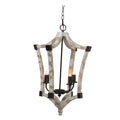 4 Light Wood Chandelier, Hanging Light Fixture With Adjustable Chain For Kitchen Dining Room Foyer Entryway, Bulb Not Included Cream Wood