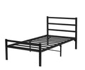 Twin Bed Frame With Headboard And Footboard, Bed Frame Platform With Storage Space, Heavy Duty Metal Bed No Box Spring Required, 11'' Under Bed Storage, Anti Slip, Noise Free, Black Black Bedroom Metal