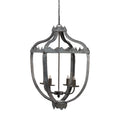 4 Light Metal Chandelier, Hanging Light Fixture With Adjustable Chain For Kitchen Dining Room Foyer Entryway, Bulb Not Included Gray Iron