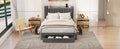 Queen Size Bed Frame With Storage Headboard And Charging Station, Upholstered Platform Bed With 3 Drawers, No Box Spring Needed, Dark Gray Dark Gray Velvet