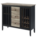 Zudora Server, Antique Oak & Black Finish Dn01759 Black Mdf