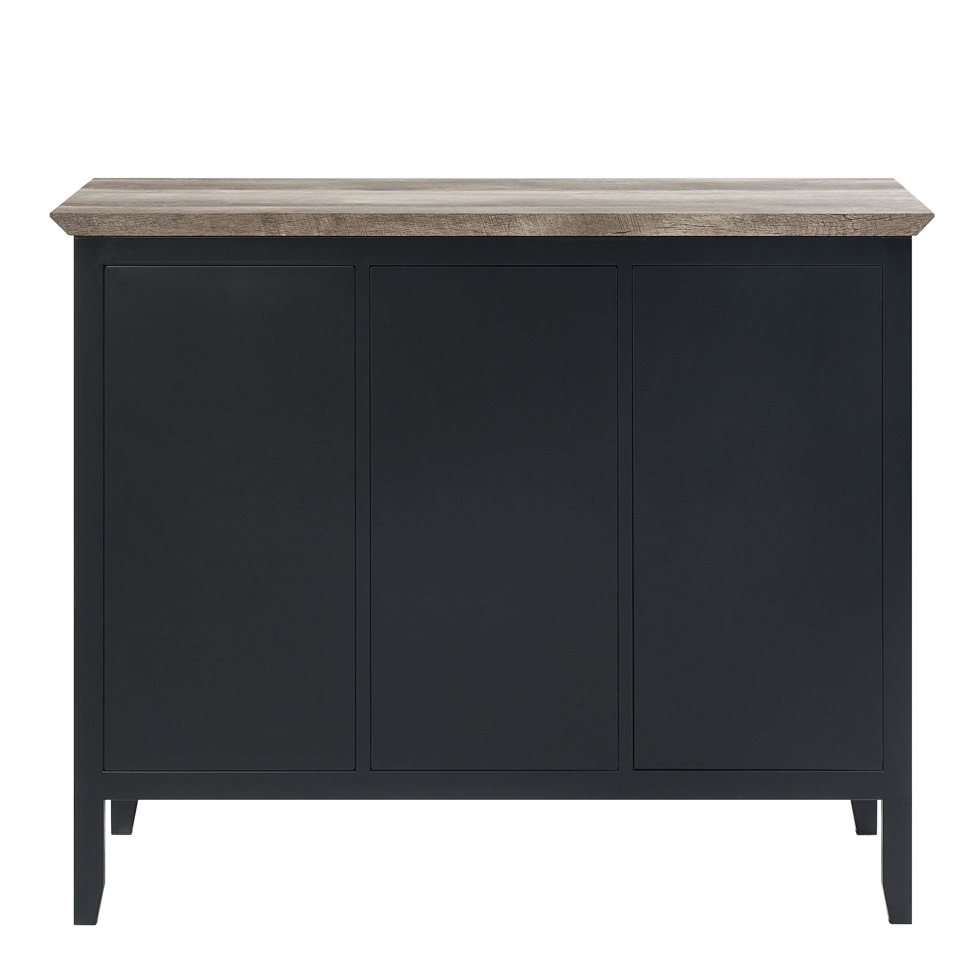 Zudora Server, Antique Oak & Black Finish Dn01759 Black Mdf