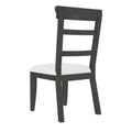 Dining Chair 19.1*24*37.4Inch Set Of 2,Upholstered Cushion Seat Wooden Ladder Back Side Chairs Dark Gray Dark Gray Pine