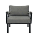 Rajni Patio Arm Chair, Gray Fabric & Black Finish Ot01761 Gray Fabric