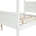 Queen Size Canopy Platform Bed With Headboard And Footboard,Slat Support Leg White Old Sku:Lt001912Aak White Solid Wood
