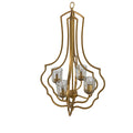 4 Light Metal Chandelier, Hanging Light Fixture With Adjustable Chain For Kitchen Dining Room Foyer Entryway, Bulb Not Included Gold Iron