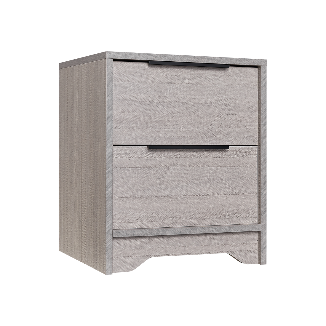 Grey Wooden Nightstand With Two Drawers For Bedrooms And Other Places. Antique Gray 2 Drawers Bedroom Engineered Wood