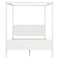 Queen Size Canopy Platform Bed With Headboard And Footboard,Slat Support Leg White Old Sku:Lt001912Aak White Solid Wood