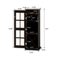 Modern Glass Door Wine Cabinet With Three Layer Design, With Drawer And X Shaped Wine Rack, For Living Room, Kitchen, Dining Room, Bar Brown Particle Board