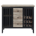 Zudora Server, Antique Oak & Black Finish Dn01759 Black Mdf