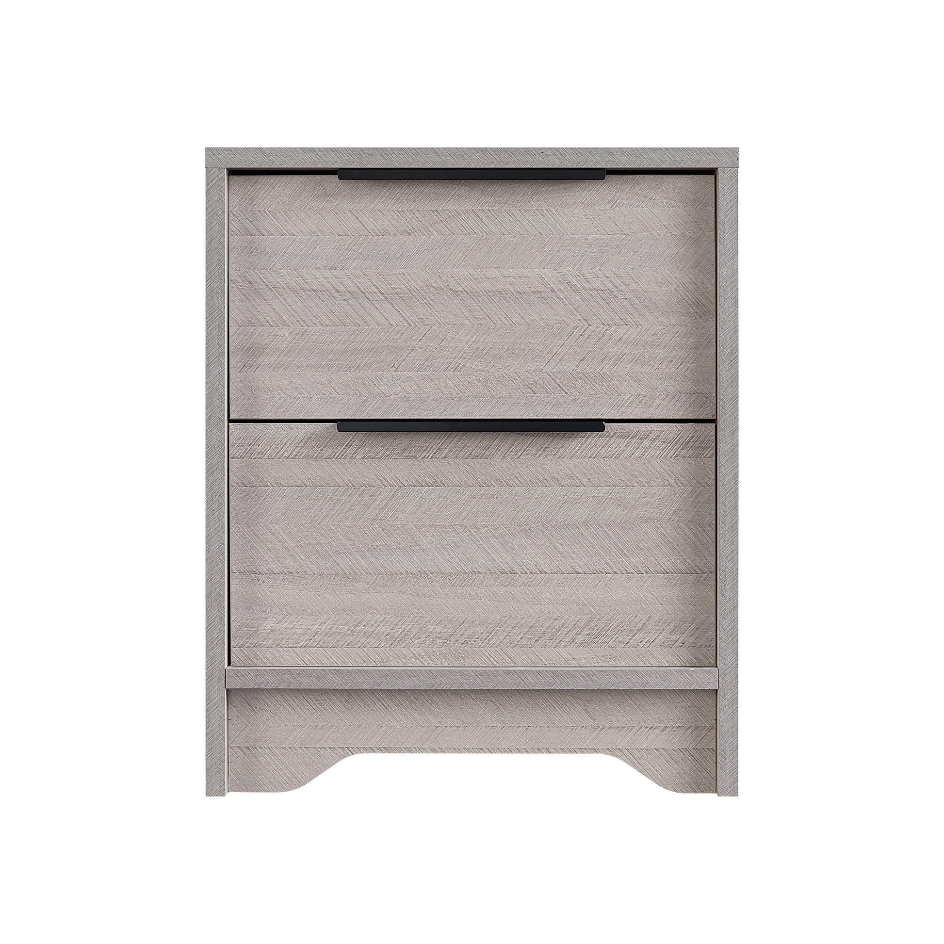 Grey Wooden Nightstand With Two Drawers For Bedrooms And Other Places. Antique Gray 2 Drawers Bedroom Engineered Wood