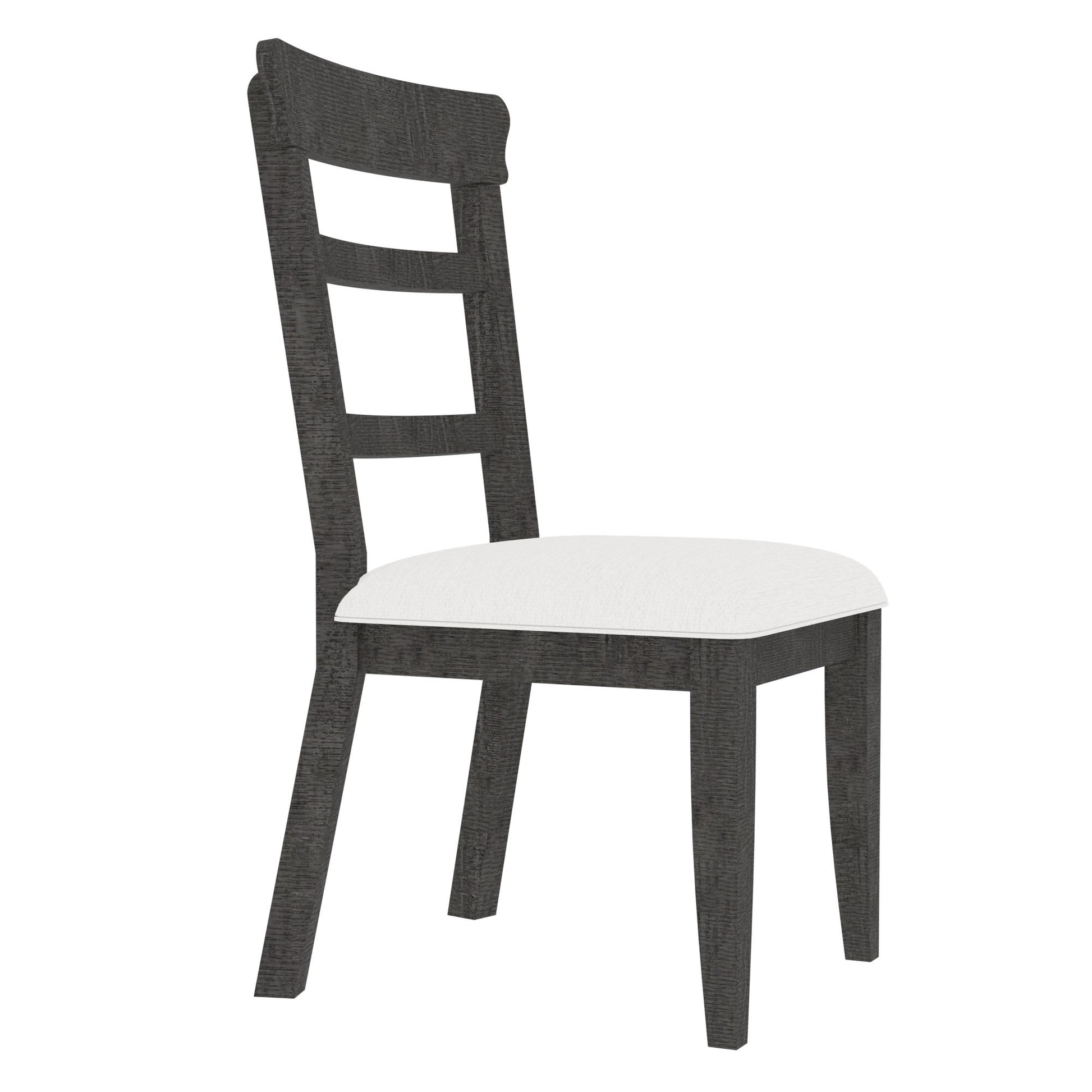 Dining Chair 19.1*24*37.4Inch Set Of 2,Upholstered Cushion Seat Wooden Ladder Back Side Chairs Dark Gray Dark Gray Pine