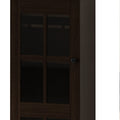 Modern Glass Door Wine Cabinet With Three Layer Design, With Drawer And X Shaped Wine Rack, For Living Room, Kitchen, Dining Room, Bar Brown Particle Board