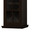 Modern Glass Door Wine Cabinet With Three Layer Design, With Drawer And X Shaped Wine Rack, For Living Room, Kitchen, Dining Room, Bar Brown Particle Board