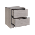 Grey Wooden Nightstand With Two Drawers For Bedrooms And Other Places. Antique Gray 2 Drawers Bedroom Engineered Wood