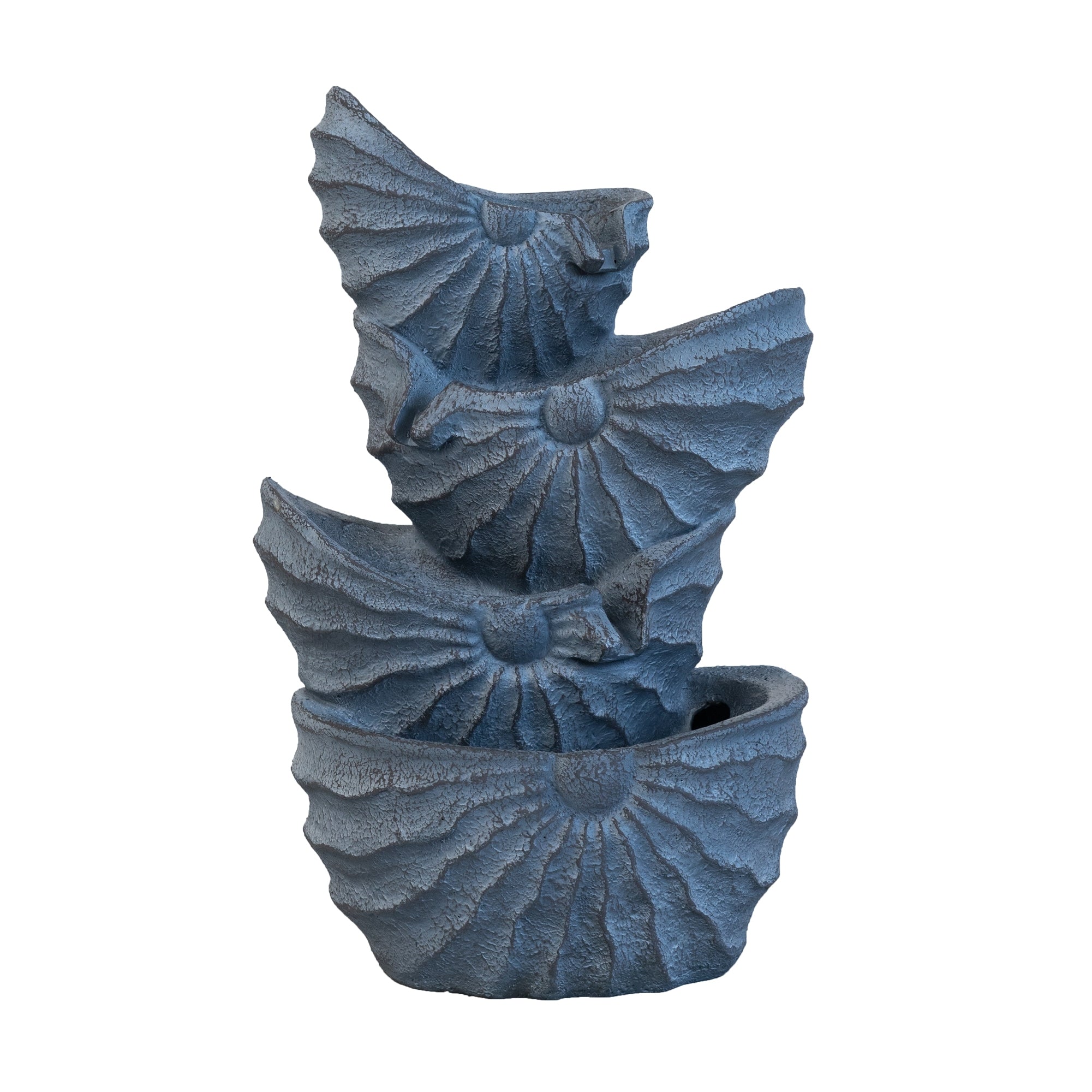 13.4x9.4x21.5" Decorative 4 Tier Blue Nautilus Shell blue+grey-garden & outdoor-art