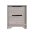 Grey Wooden Nightstand With Two Drawers For Bedrooms And Other Places. Antique Gray 2 Drawers Bedroom Engineered Wood