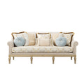 Classic Style Sofa Beige Velvet 3 Seat