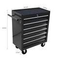 6 Drawers Multifunctional Tool Cart With Wheels Black Black Steel