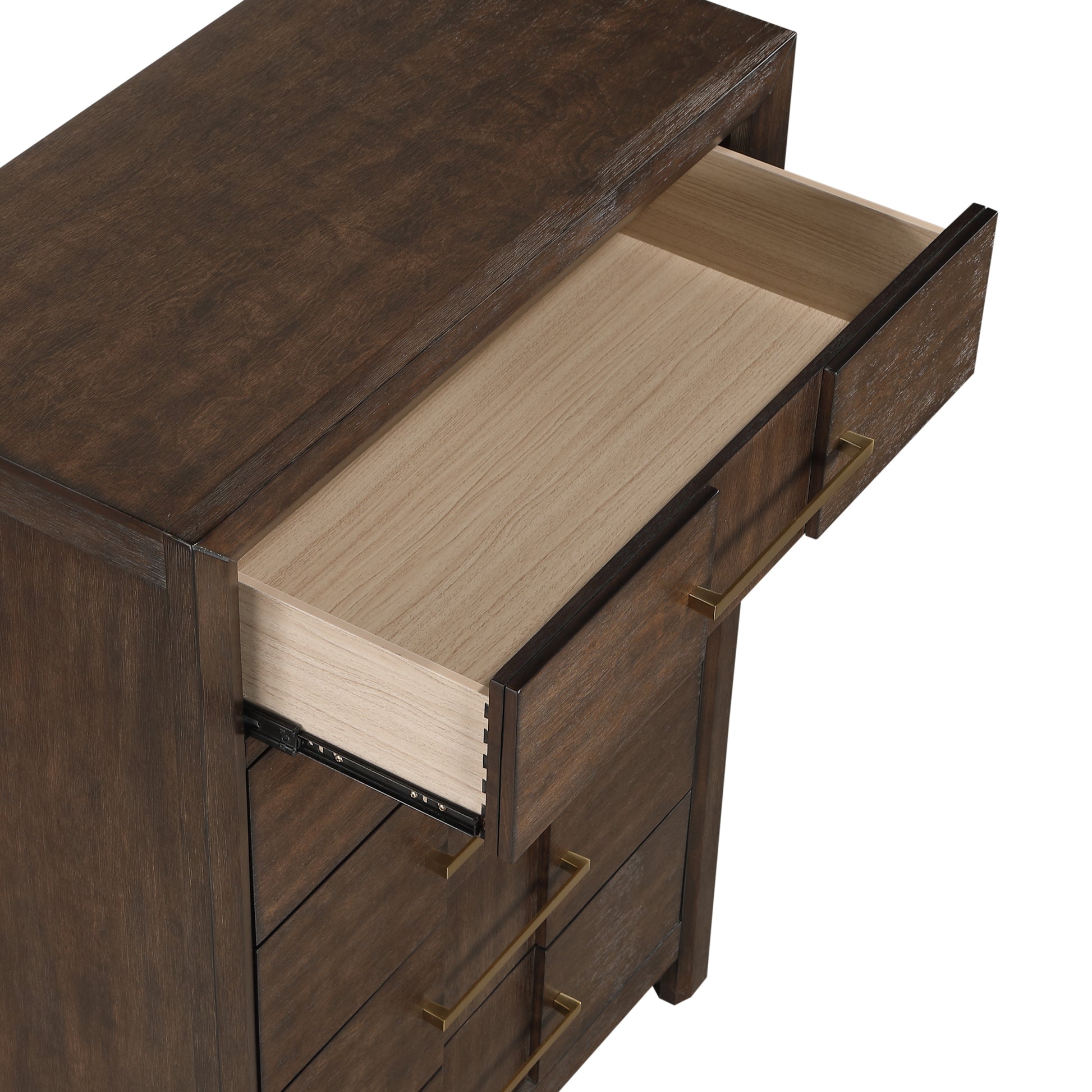 Kenzo Modern Style 5 Drawer Chest Made with Wood in walnut-bedroom-contemporary-modern-solid