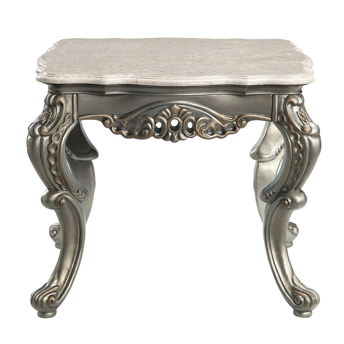 Miliani End Table, Natural Marble & Antique Bronze Finish Lv01784 Antique Bronze Marble