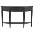 Modern Curved Console Table Sofa Table With 3 Drawers And 1 Shelf For Hallway, Entryway, Living Room Black Solid Wood Mdf