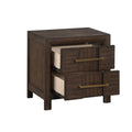 Kenzo Modern Style 2 Drawer Nightstand Made With Wood In Walnut Walnut 2 Drawers Bedroom Bedside Cabinet Contemporary,Modern Storage Walnut Finish Solid Wood Mdf Wood