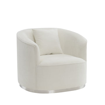 Odette Chair W 1 Pillow, Beige Chenille Lv01919 Beige Chenille