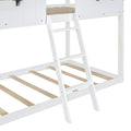 Twin Over Twin Bunk Bed Wood Bed With Roof, Window, Guardrail, Ladder White Old Sku :Lt000045Aak White Solid Wood