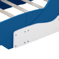 Twin Size Race Car Shaped Platform Bed With Wheels,Blue Blue Plywood