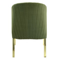 Fallon Side Chair Set 2 , Green Velvet & Mirrored Gold Finish Dn01956 Green Velvet