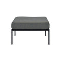 Rajni Patio Ottoman, Gray Fabric & Black Finish Ot01763 Gray Fabric