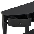 Modern Curved Console Table Sofa Table With 3 Drawers And 1 Shelf For Hallway, Entryway, Living Room Black Solid Wood Mdf