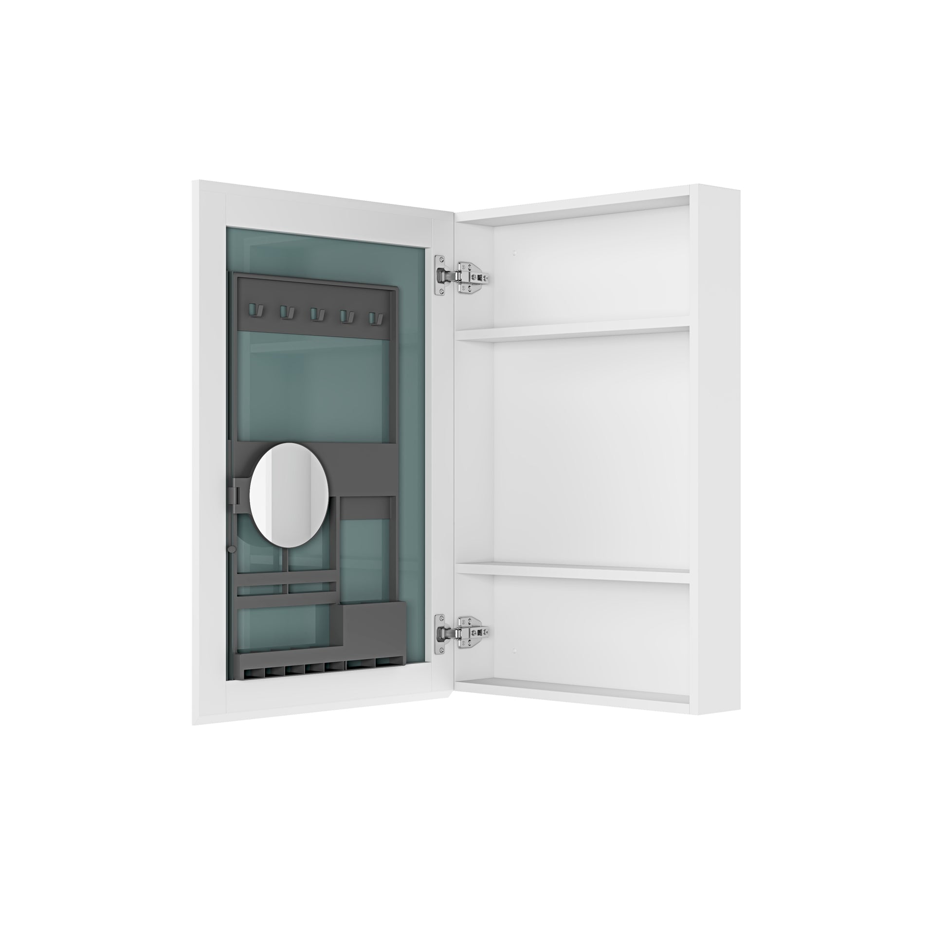 20" W x 30" H Single Door Bathroom Medicine Cabinet white-engineered wood