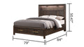 Kenzo Modern Style King 5Pc Storage Bedroom Set Made With Wood, Led Headboard, Bluetooth Speakers & Usb Ports Walnut Box Spring Not Required King Walnut Wood 5 Piece Set Bedroom Bed Included,Chest Included,Dresser Included,Mirror Included,Nightstand