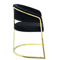 Fallon Side Chair, Black Velvet & Mirrored Gold Finish Dn01954 Black Velvet