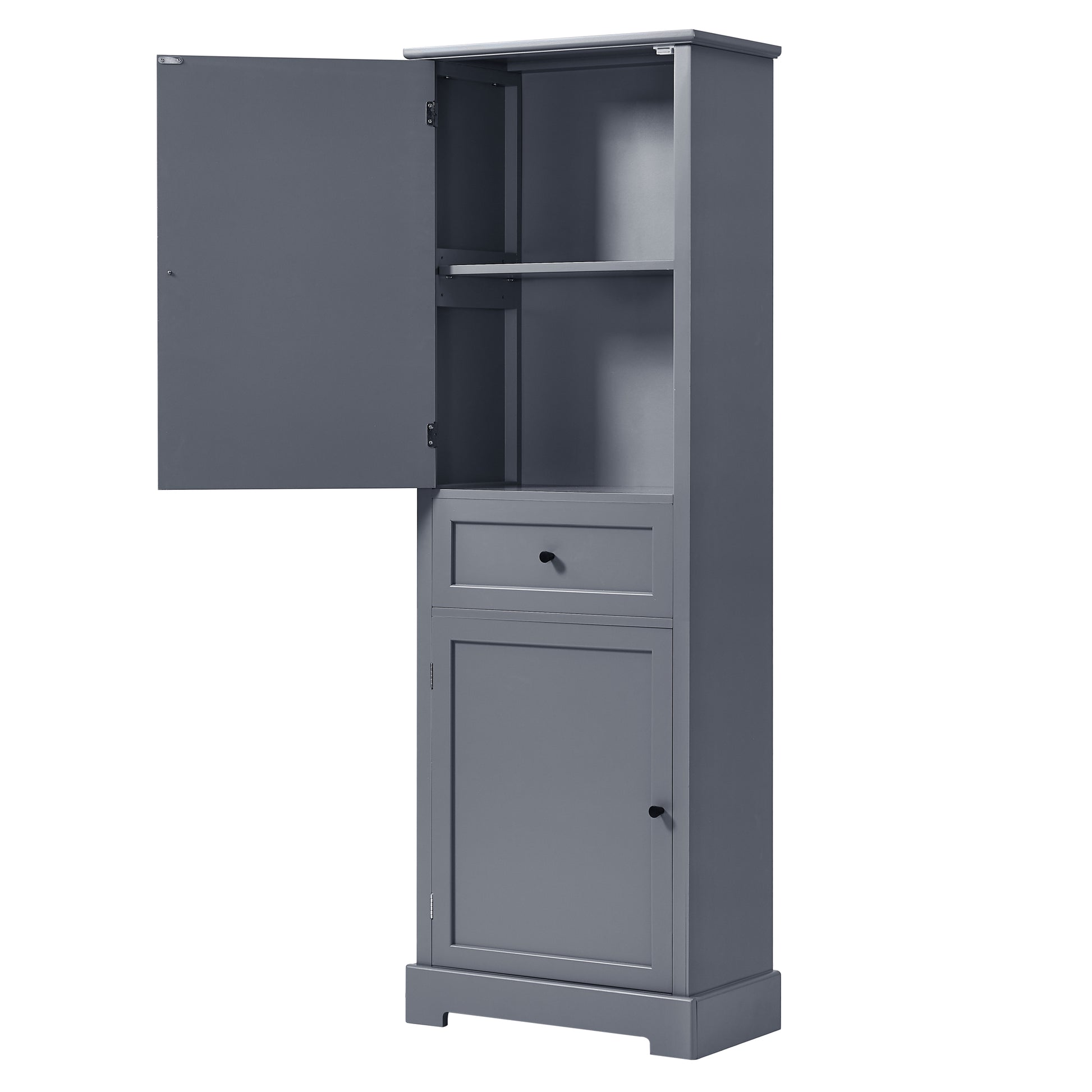 Bathroom Storage Cabinet, Tall Storage Cabinet with grey-mdf