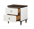 Carena Nightstand W Usb, White & Brown Finish Bd02028 Brown White Wood