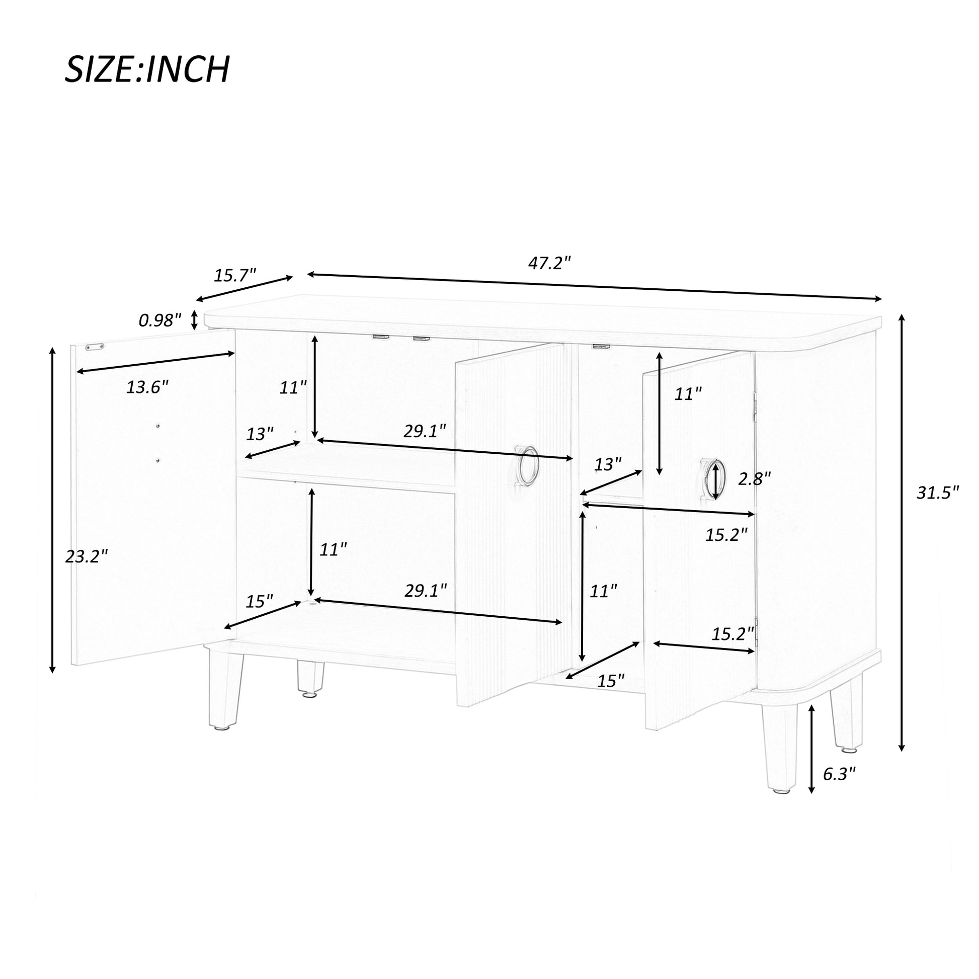 Simple And Atmospheric Solid Wood Veneer Fraxinus Mandschuric Cabinet With Three Fir Doors,Adjustable, Suitable For Study, Corridors,And Entrances. 1 2 Shelves White Mdf