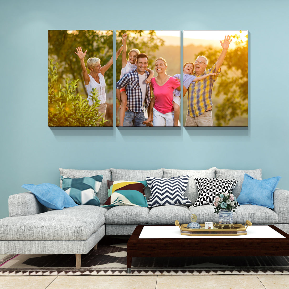 3 Panels Customize Canvas Prints with Your Photo