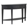 Modern Curved Console Table Sofa Table With 3 Drawers And 1 Shelf For Hallway, Entryway, Living Room Black Solid Wood Mdf