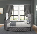 Maya Crystal Tufted Queen 4 Pc Vanity Bedroom Set Made With Wood In Gray Box Spring Not Required Queen Gray Wood 4 Piece Set Bedroom Contemporary,Modern Upholstered Velvet Tufted Wood