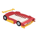 Full Size Race Car Shaped Platform Bed With Wheels,Red Red Plywood