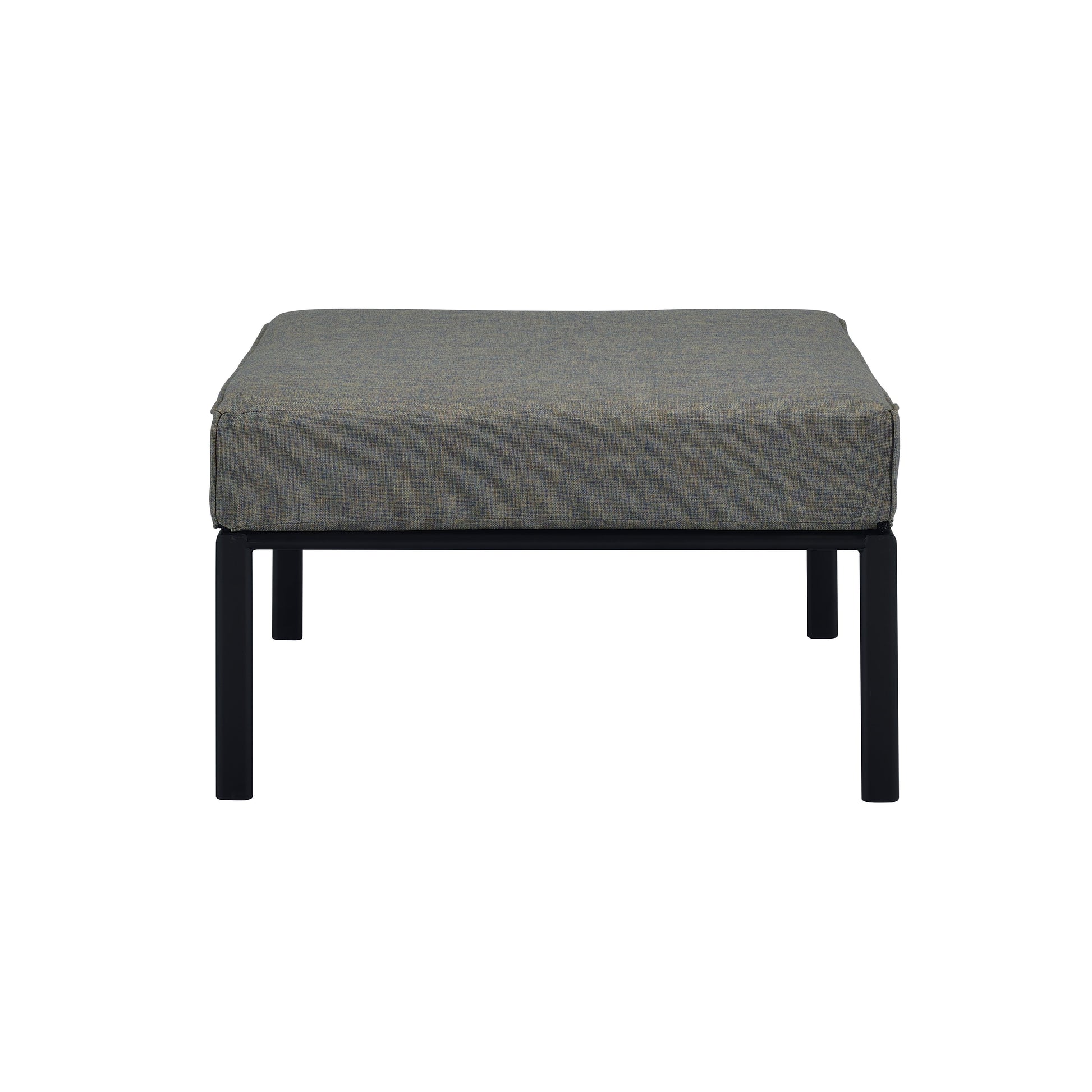 Rajni Patio Ottoman, Gray Fabric & Black Finish Ot01763 Gray Fabric